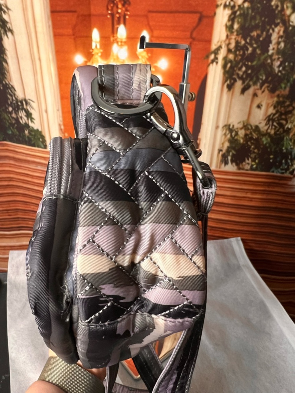 lug Quilted Crossbody Bag in Pink and Gray, excellent condition - Picture 14 of 17